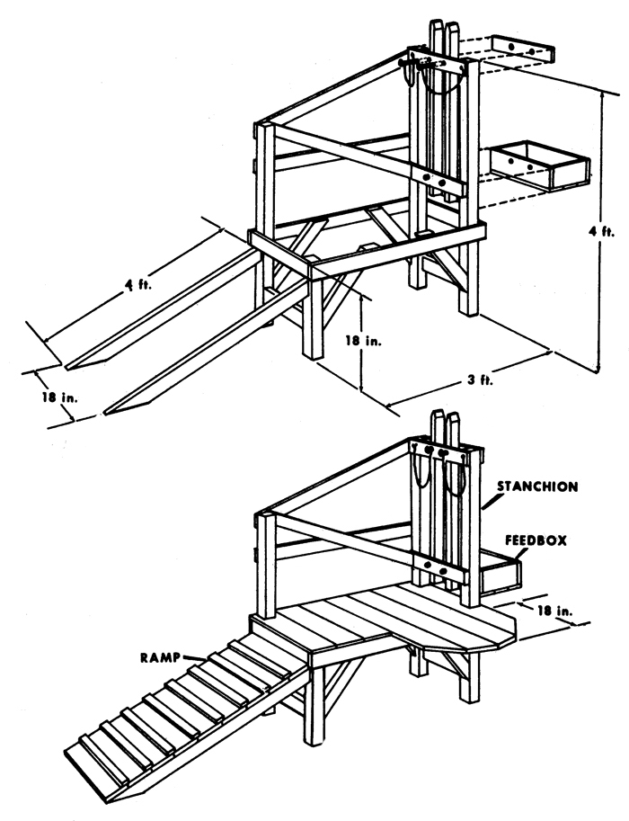 Fig. 06: Diagram of a goat milking stand.